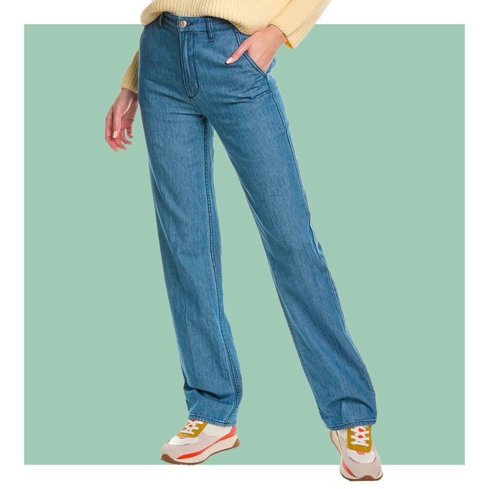 Rag & Bone Alex Tailored Straight High Waisted Dark Indigo Denim Jeans Size 27